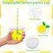 100Pcs Lemon Disposable Plastic Cups with Lids and Straws, 9Oz Party Cups Yellow Lemon Cold Beverage Drinking Cups